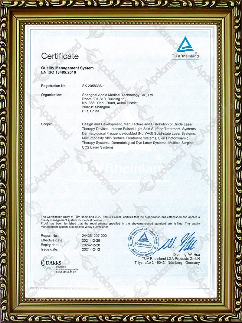 EURO:TUV Meducal CE & ISO 13485