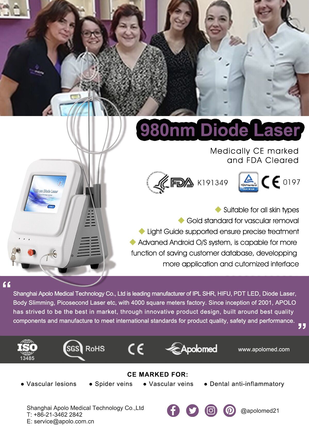 980nm diode laser machine equipment