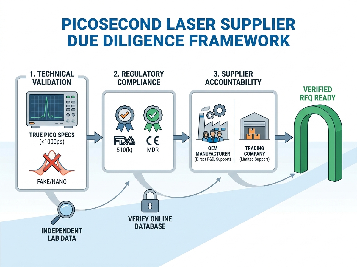 Clinic procurement team performing due diligence on a picosecond laser machine